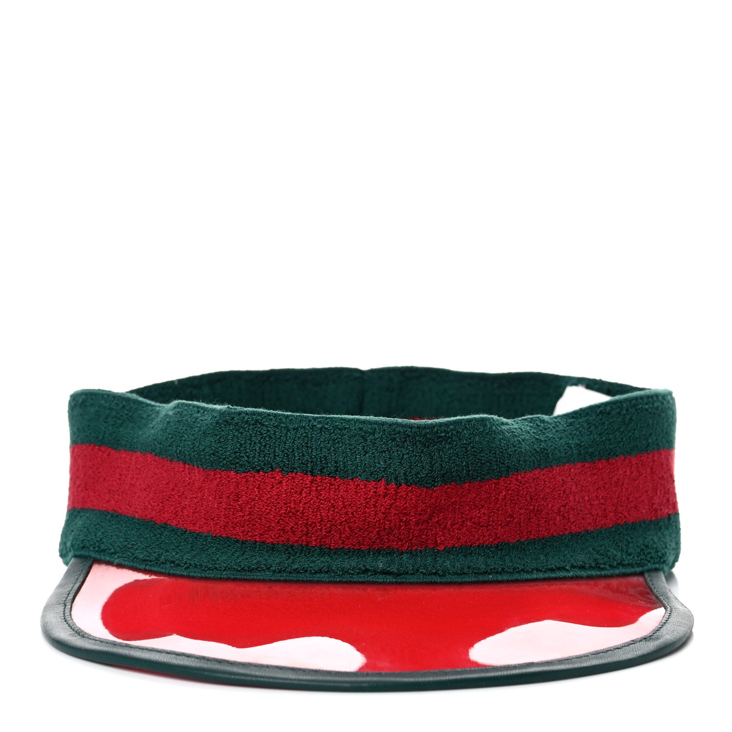 Gucci Vinyl Web Visor L Green Red 4 of 7