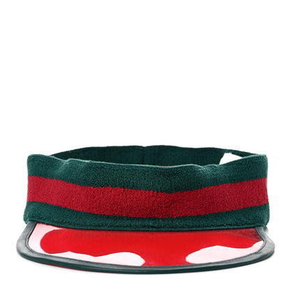 Gucci Vinyl Web Visor L Green Red 4 of 7