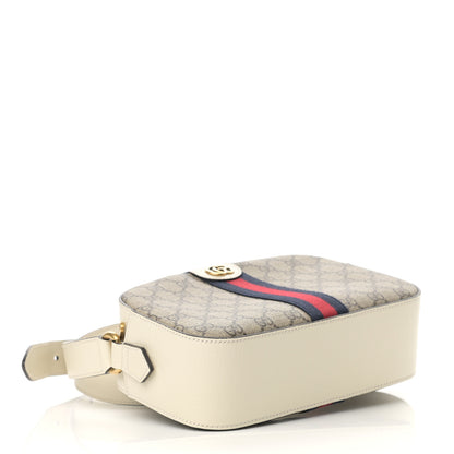 Gucci GG Supreme Monogram Textured Calfskin Web Small Ophidia Camera Bag Beige Ebony Mystic White 4 of 13
