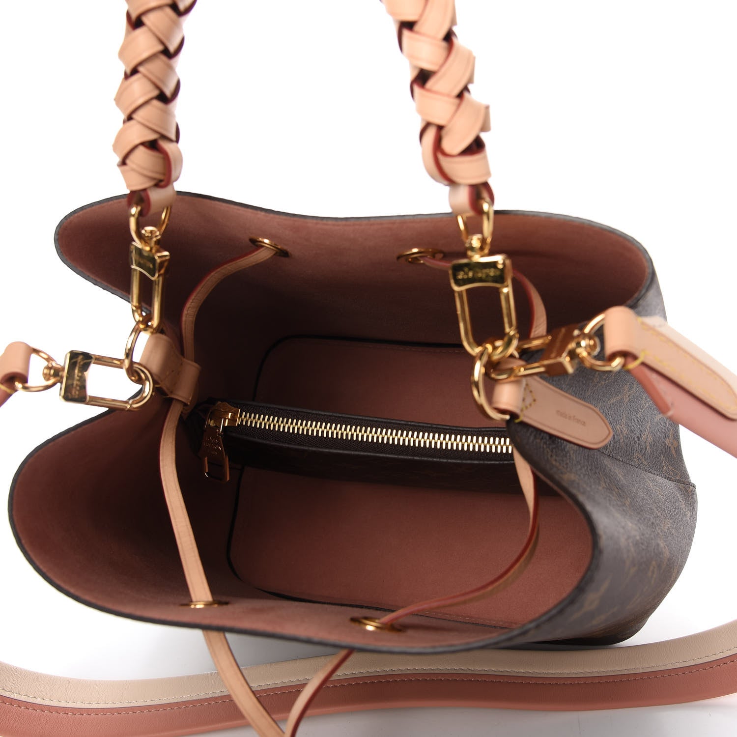 Louis Vuitton Monogram Braided Neonoe MM Peach Cream 5 of 10