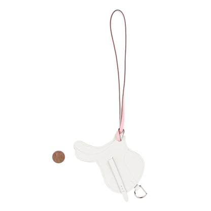 Hermes Swift Paddock Selle Horse Saddle Bag Charm Rose Sakura White 2 of 4