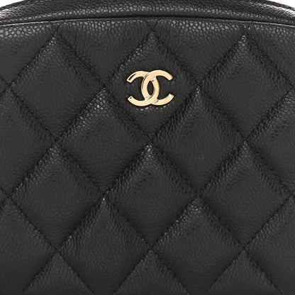 Chanel Caviar Quilted Small Curvy Pouch Cosmetic Case Black 8 of 10