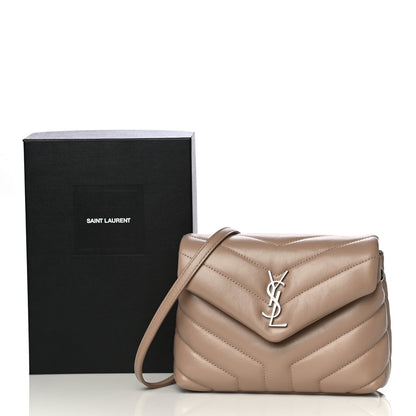 Saint Laurent Calfskin Y Quilted Monogram Toy Loulou Crossbody Bag Latte 12 of 12