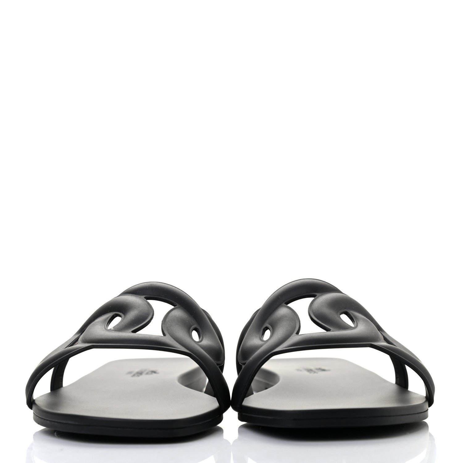 Hermes Rubber Aloha Sandals 37 Black 2 of 8