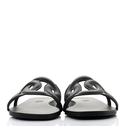 Hermes Rubber Aloha Sandals 37 Black 2 of 8