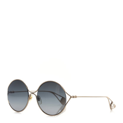 Gucci Metal Round Pearl Tip Sunglasses GG0253S Gold 1 of 6