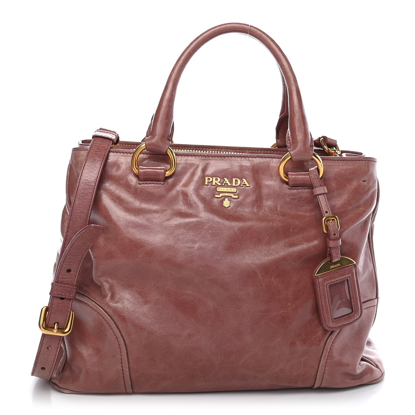 Vitello Shine Shopping Satchel Antico