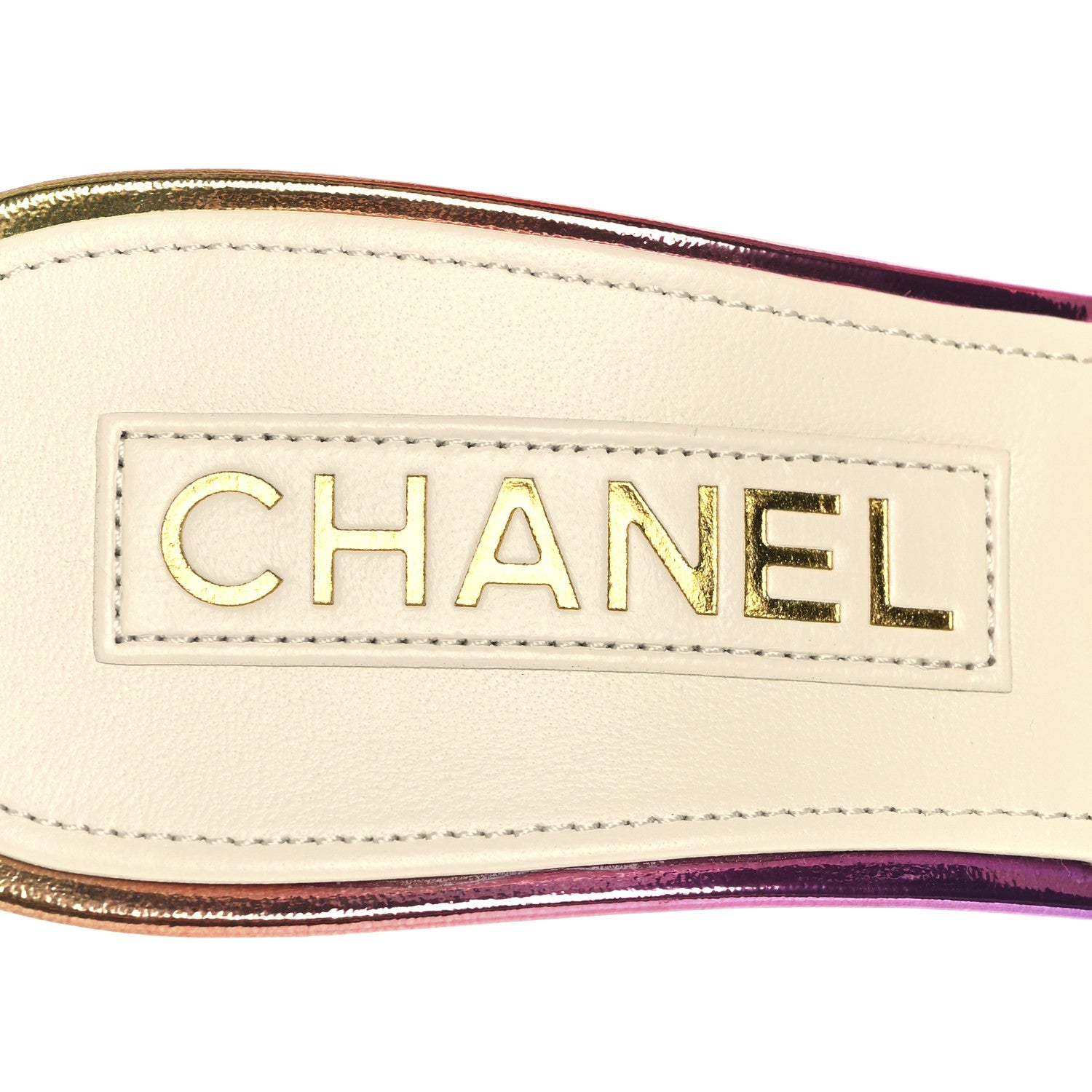 Chanel Laminated Calfskin Wedge Mules 38 Pink Orange Yellow 9 of 9