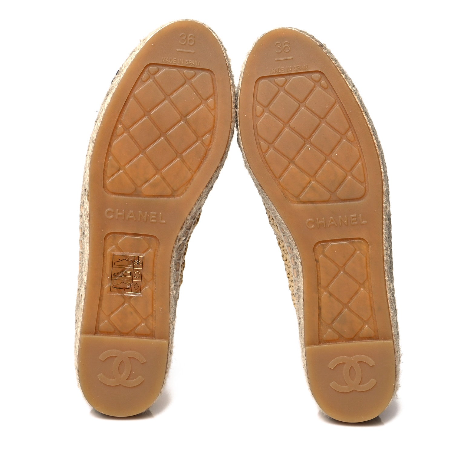 Chanel Braided Fabric Lambskin CC Espadrilles 36 Beige Black 5 of 8
