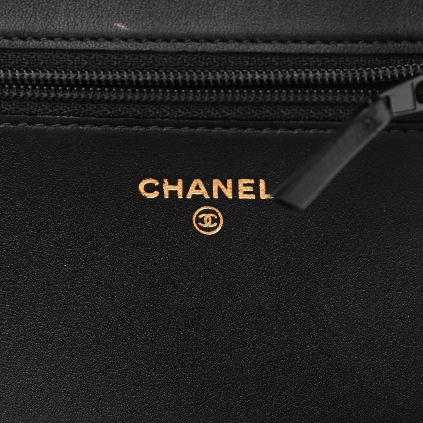 Lizard Lambskin Chain Around Boy Wallet on Chain WOC Black