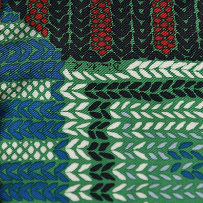 Hermes Silk Coin Du Feu Scarf 90 Vert Sapin Vert D'Eau Rouge 4 of 5