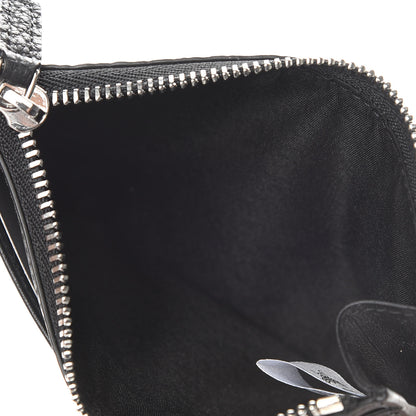 MCM Grained Calfskin Logo Zip Card Case Wallet Black 6 of 6