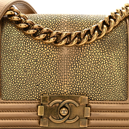Chanel Galuchat Stingray Small Boy Flap Gold 5 of 10