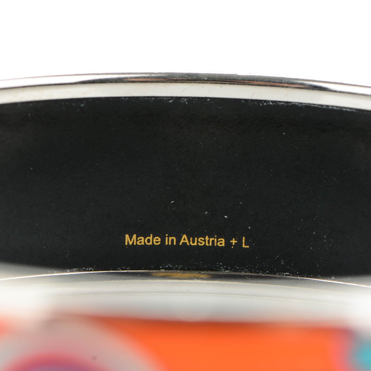 Hermes Enamel Printed Wide Tohu Bohu Bracelet 70 Orange 4 of 5