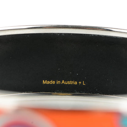 Hermes Enamel Printed Wide Tohu Bohu Bracelet 70 Orange 4 of 5