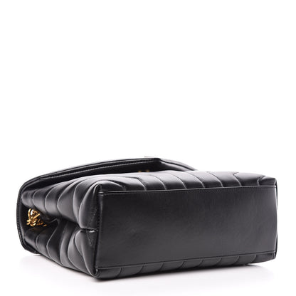 Saint Laurent Calfskin Y Quilted Monogram Small Loulou Chain Satchel Black 4 of 10