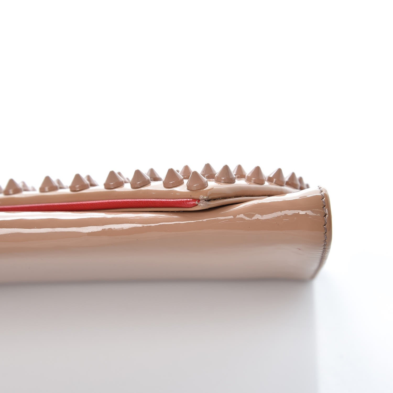 Christian Louboutin Patent Spikes Pigalle Clutch Nude 8 of 8