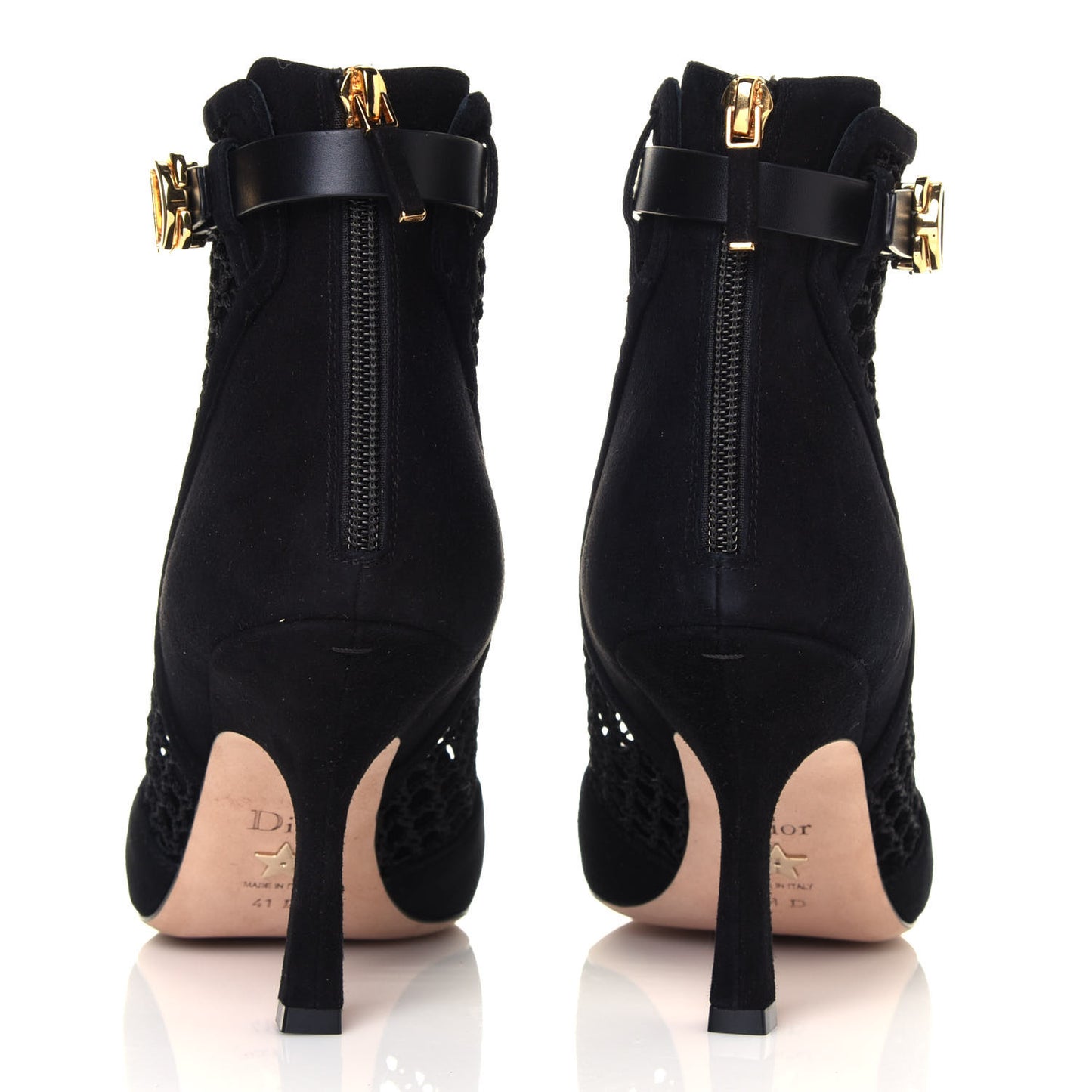 Suede Resille Dior-I Short Boots 41 Black