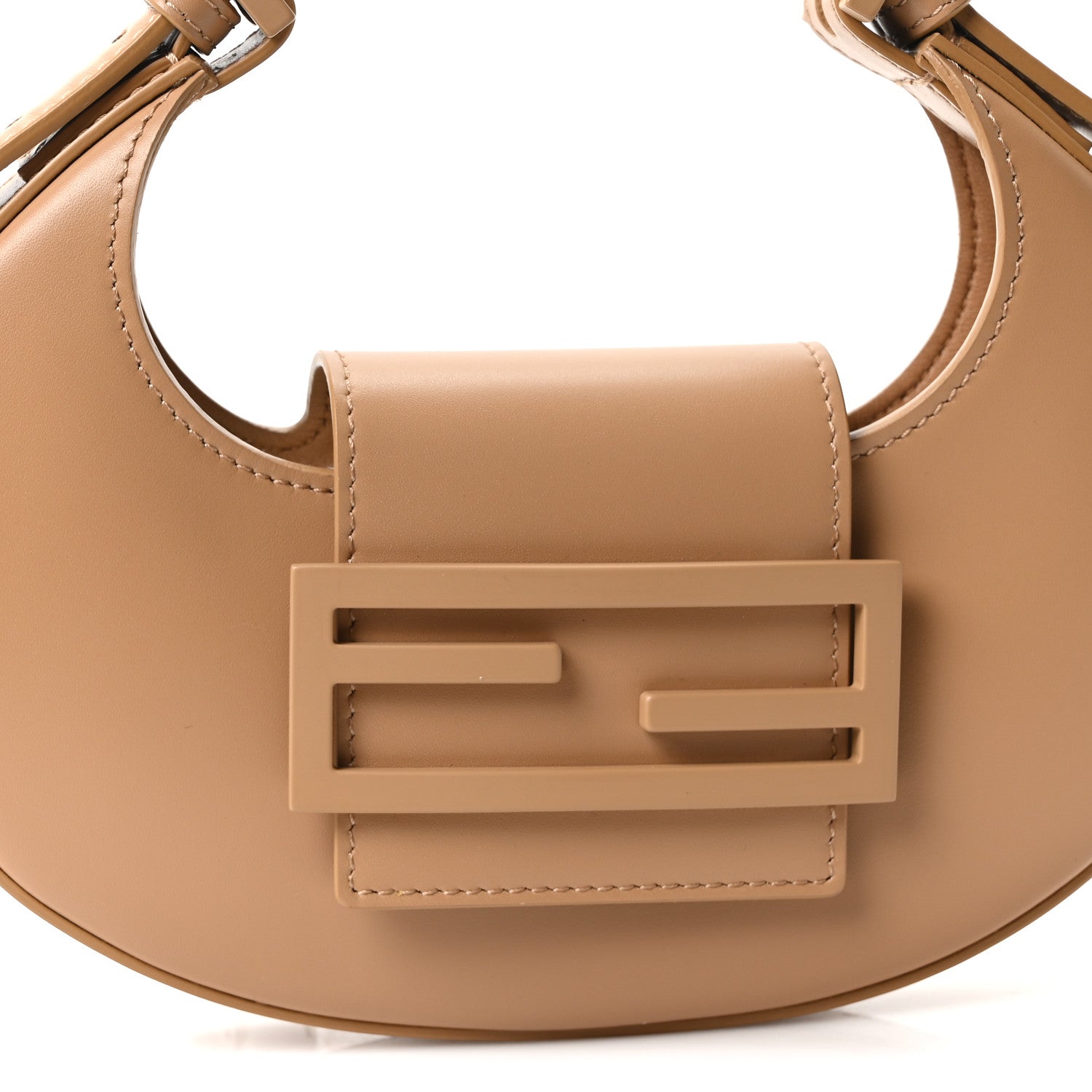 Fendi Vitello King Mini Cookie Hobo Bag Miele Scuro 8 of 10