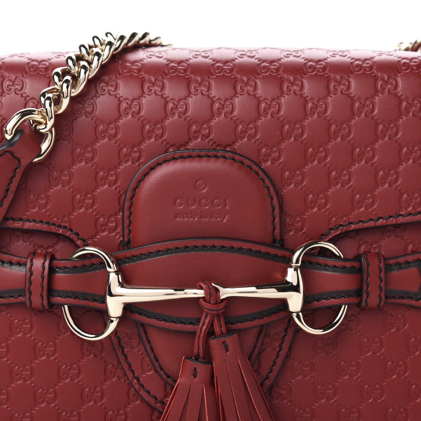 Microguccissima Medium Emily Chain Shoulder Bag Red