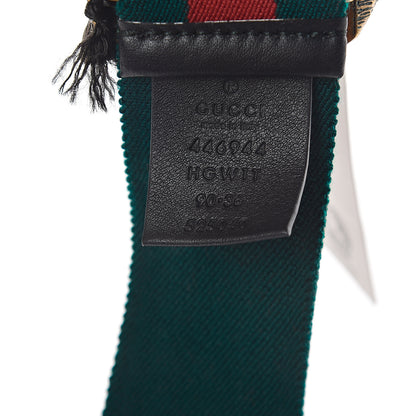 Gucci Web Feline Buckle Belt 90 36 Green Red 3 of 3