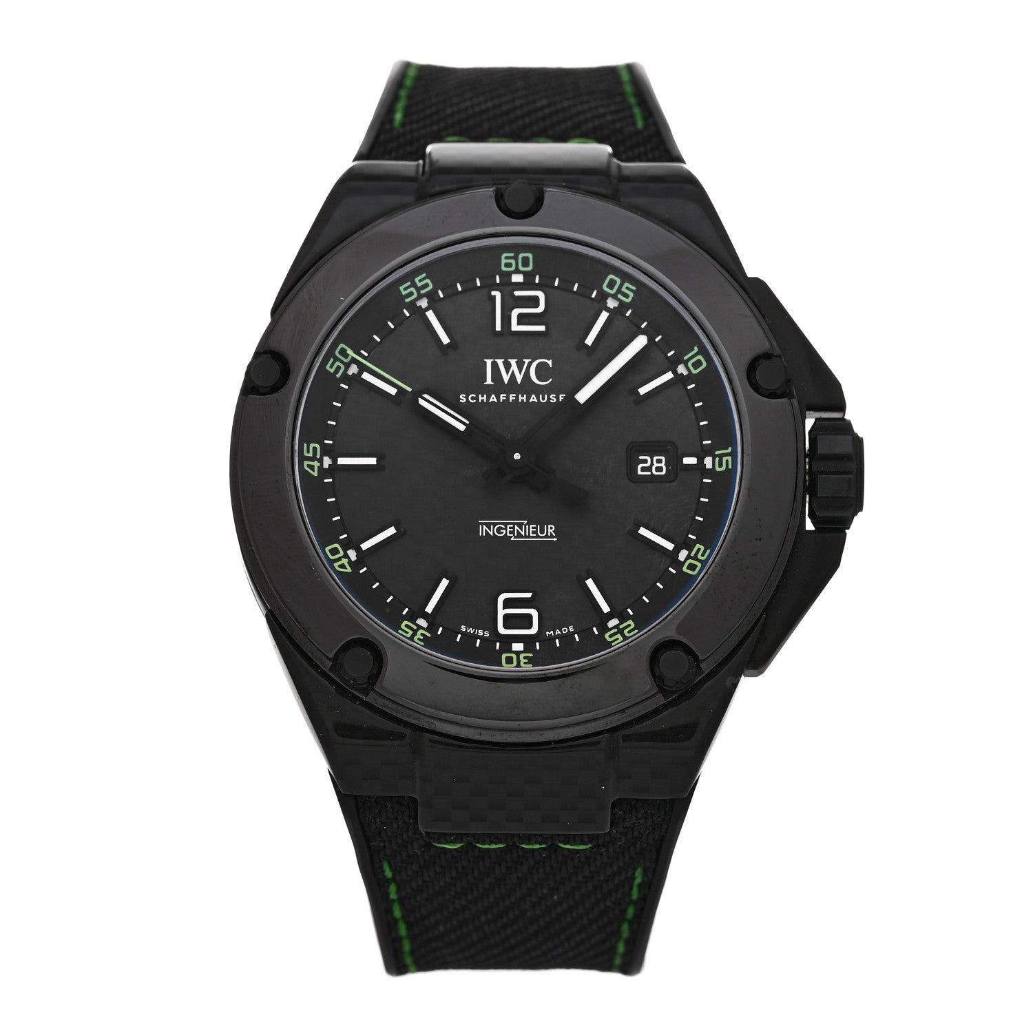 IWC Black Carbon Rubber 46mm Ingenieur Automatic Watch Black IW322404 1 of 5