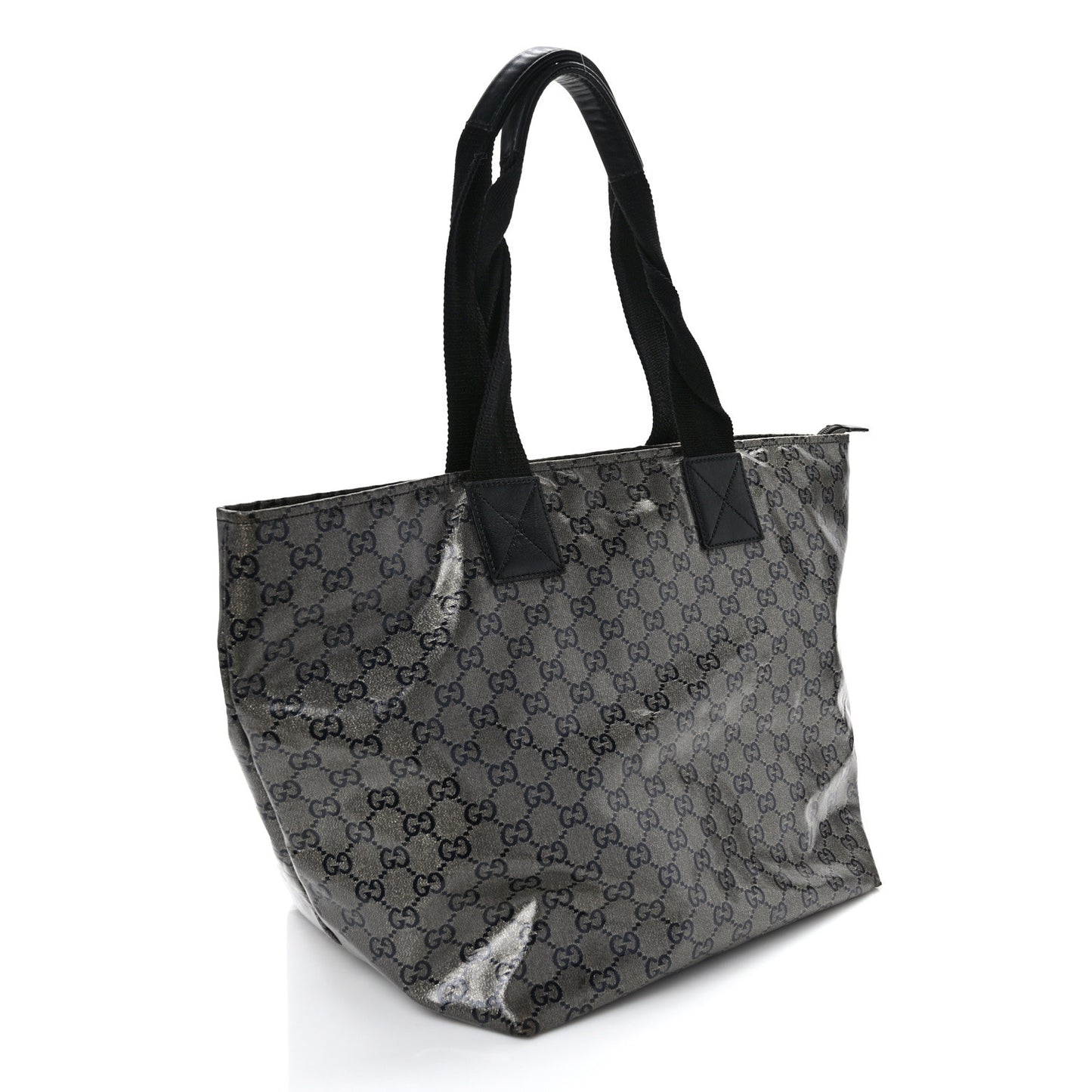 Crystal Monogram Large Bucket Tote Black