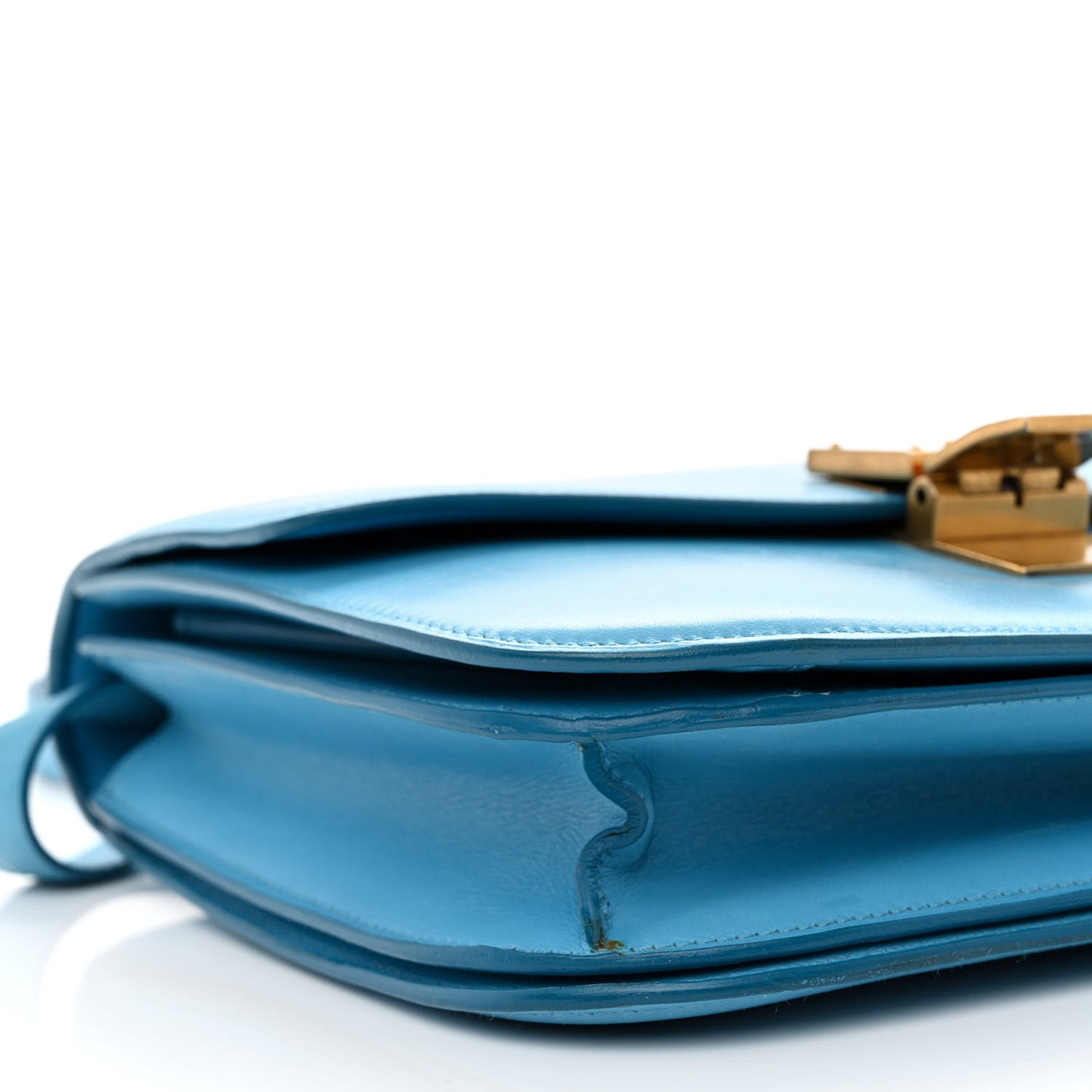 Box Calfskin Medium Classic Box Flap Bag Blue