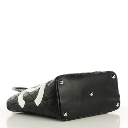 Chanel Calfskin Quilted Large Cambon Tote Black White 4 of 7