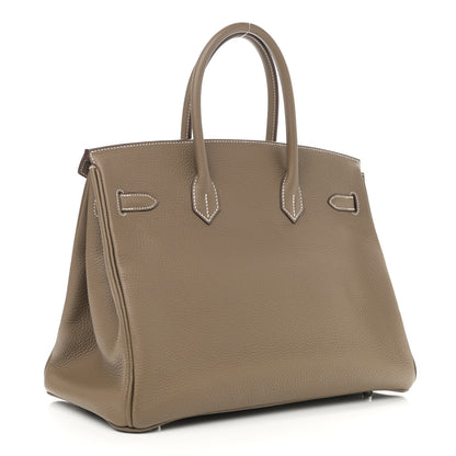 Hermes Taurillon Clemence Birkin 35 Etoupe 3 of 10
