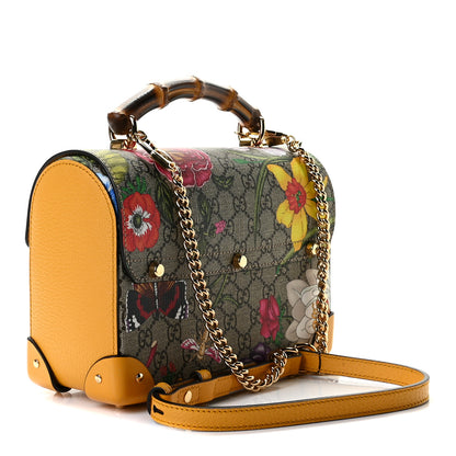 Gucci GG Supreme Monogram Flora Small Padlock Bamboo Shoulder Bag Beige Multicolor Crop 3 of 10