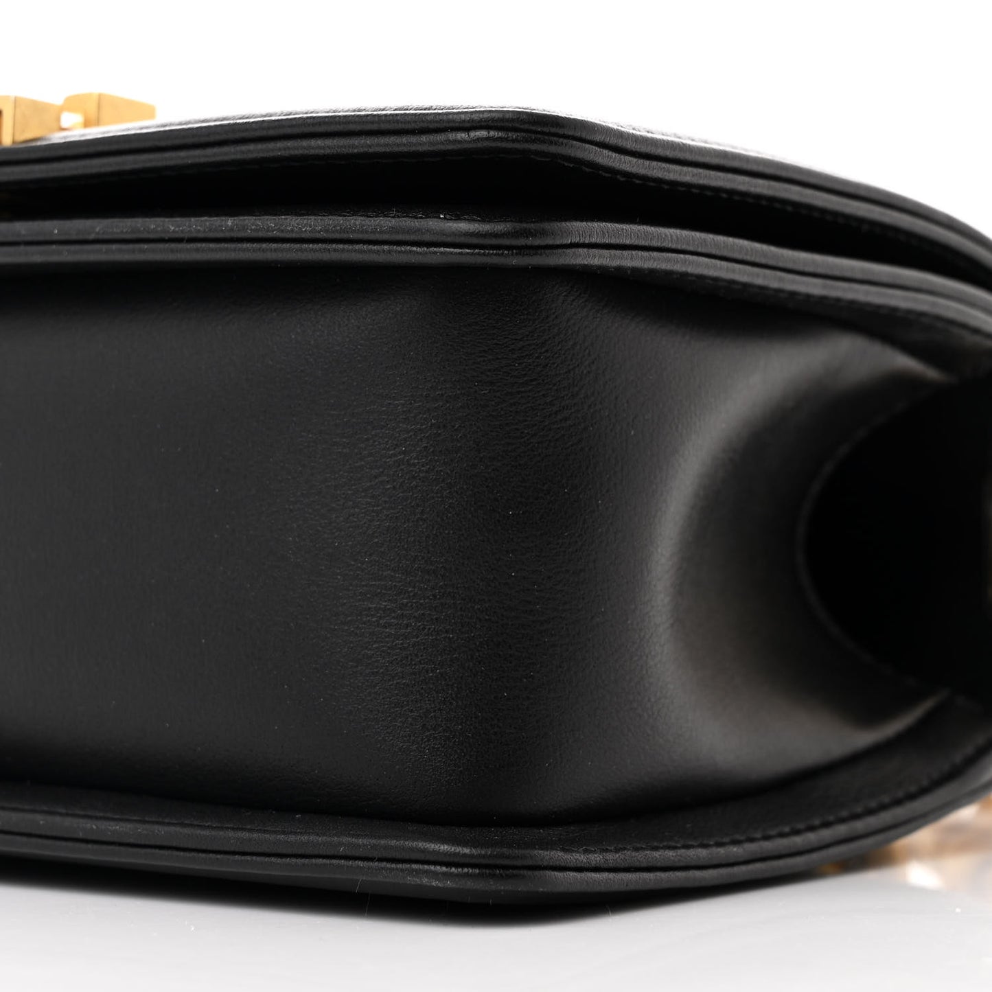 Calfskin Quilted Small Boy Flap Black