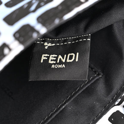 Fendi X JOSHUA VIDES Nylon FF Cloudy Mini Belt Baguette Bag White Celeste Black 6 of 9