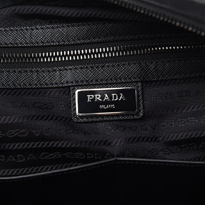 Prada Tessuto Nylon Saffiano Metal Triangle Logo Work Bag Black 7 of 9