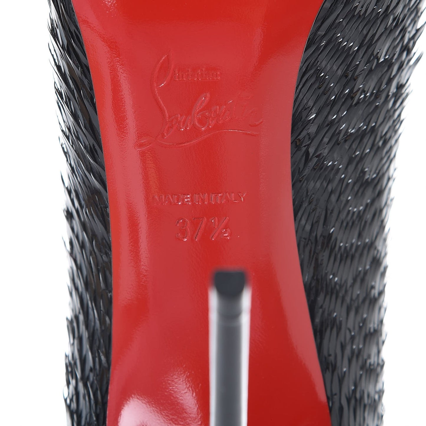 Patent Pigalle Follies Fringed Crow 100 Pumps 37.5 Black
