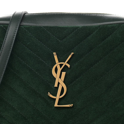 Saint Laurent Suede Calfskin Monogram Lou Camera Bag Vert Fonce 8 of 10