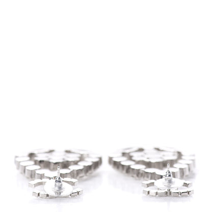 Chanel Crystal CC Tear Drop Earrings Silver 3 of 4