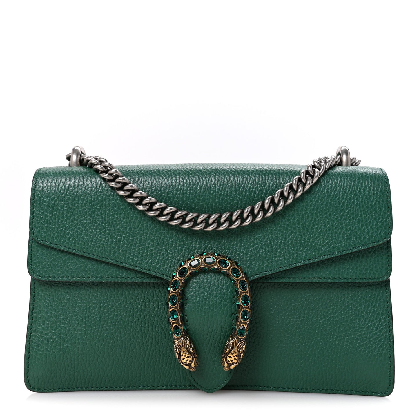 Pebbled Calfskin Small Dionysus Shoulder Bag Emerald
