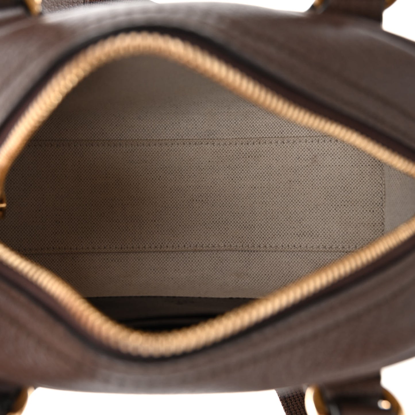 GG Supreme Monogram Textured Dollar Calfskin Web Mini Ophidia Top Handle Bowler Bag Beige Ebony New Acero