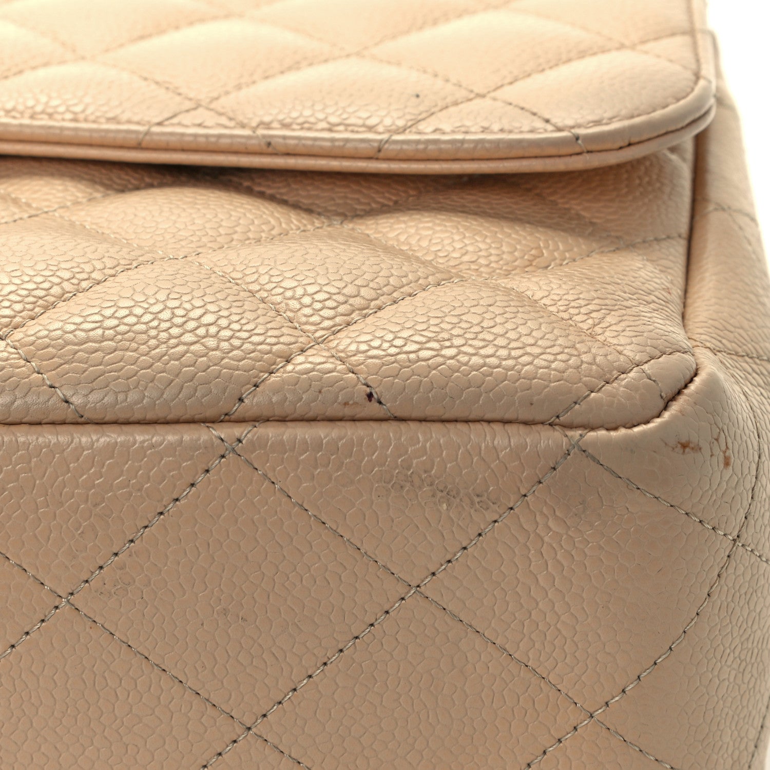 Chanel Caviar Quilted Jumbo Double Flap Light Beige 11 of 13