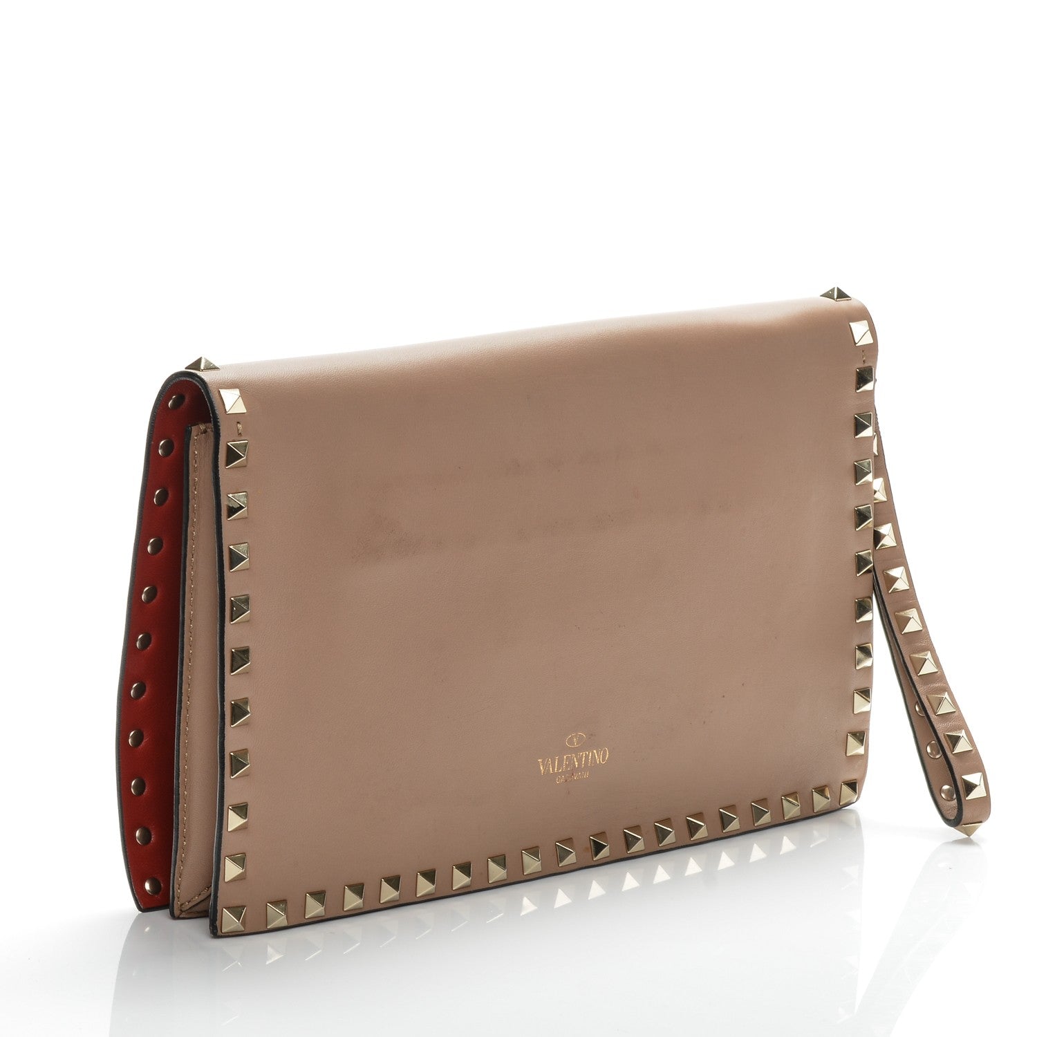 Valentino Garavani Nappa Rockstud Wristlet Clutch Alpaca 3 of 8