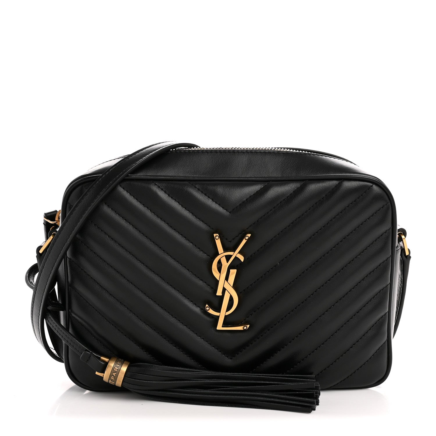 Saint Laurent Calfskin Matelasse Monogram Lou Camera Bag Black 1 of 12