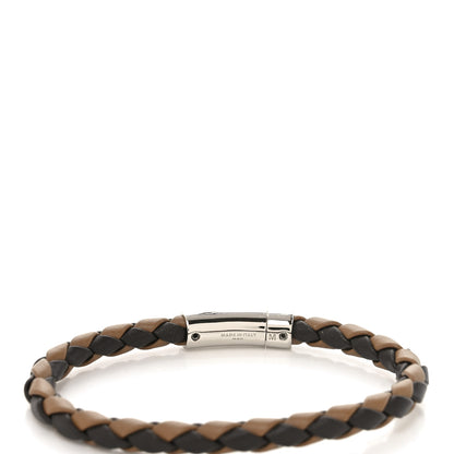 Fendi Calfskin Braided F Bracelet M Beige Brown 4 of 4