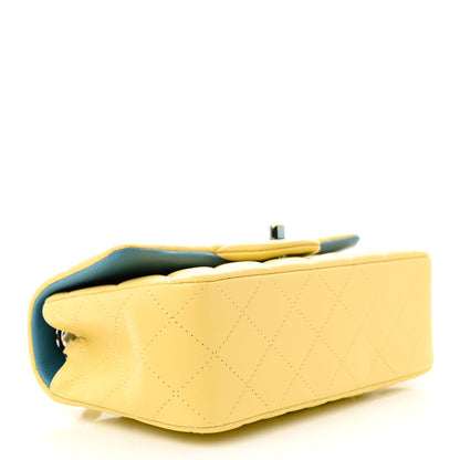 Chanel Lambskin Quilted Mini Rectangular Flap Yellow Blue 4 of 10