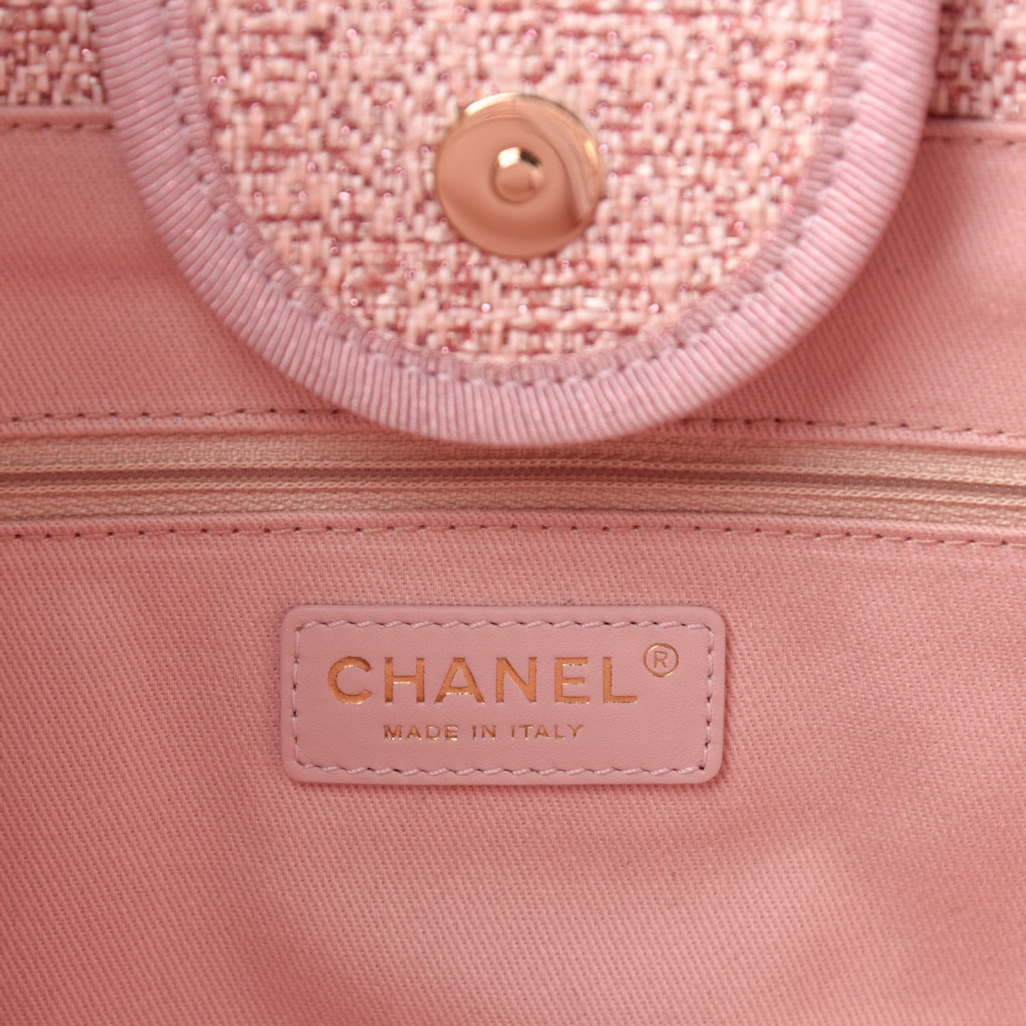 Lurex Boucle Deauville Medium Tote Pink
