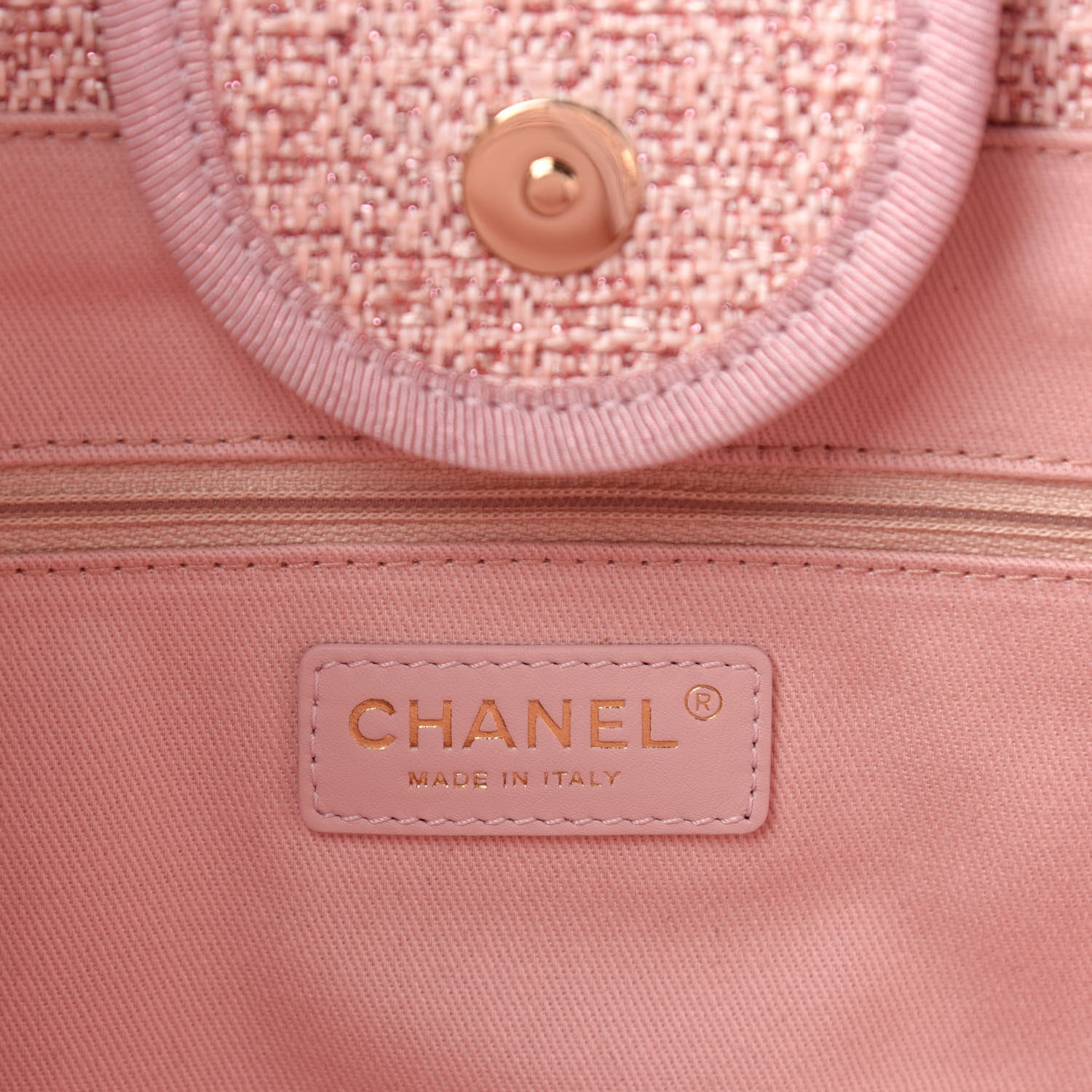 Chanel Lurex Boucle Deauville Medium Tote Pink 8 of 10