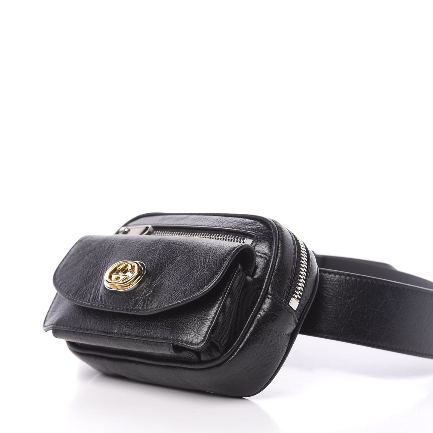 Fluffy Calfskin Mini Morpheus Belt Bag 90 36 Black