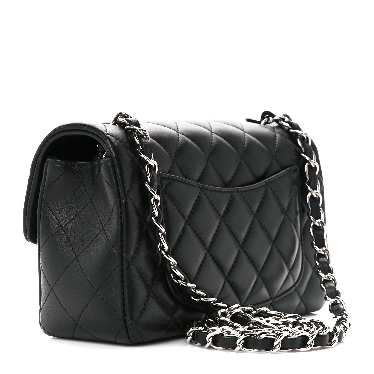 Chanel Lambskin Quilted Mini Rectangular Flap Black 3 of 11