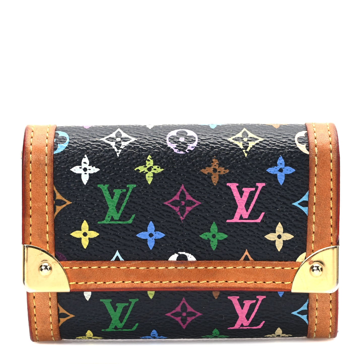 Monogram Multicolor Porte-Monnaie Plat Coin Purse Black