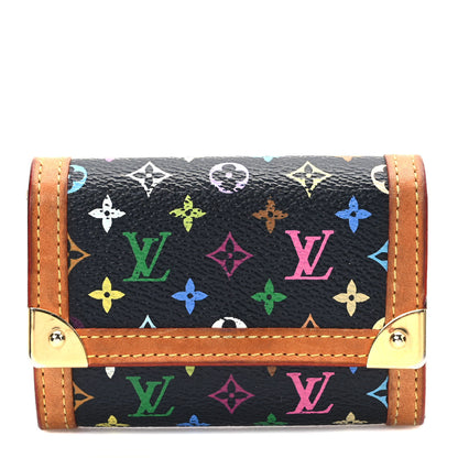 Louis Vuitton Monogram Multicolor Porte-Monnaie Plat Coin Purse Black 1 of 6